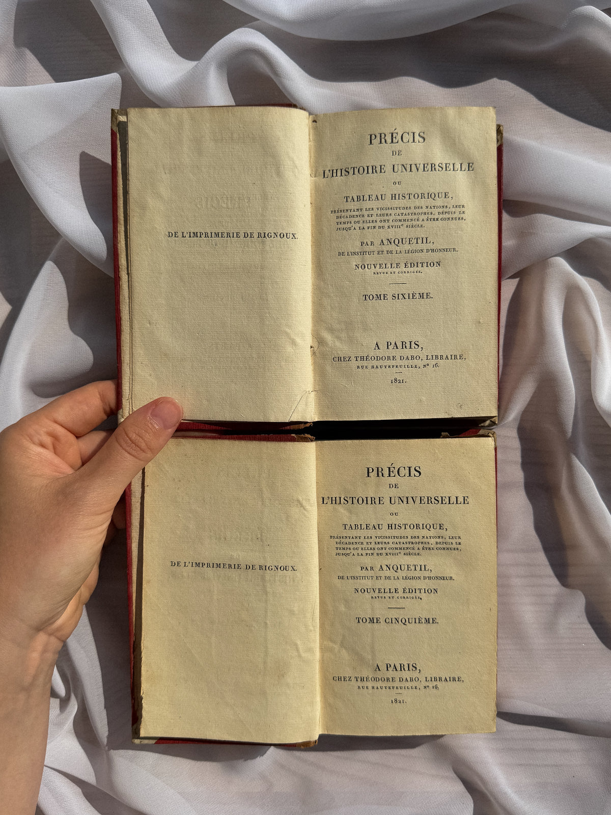 Set 2 starožitných knih 5.&6. díl, L. P. Anquetil 1821