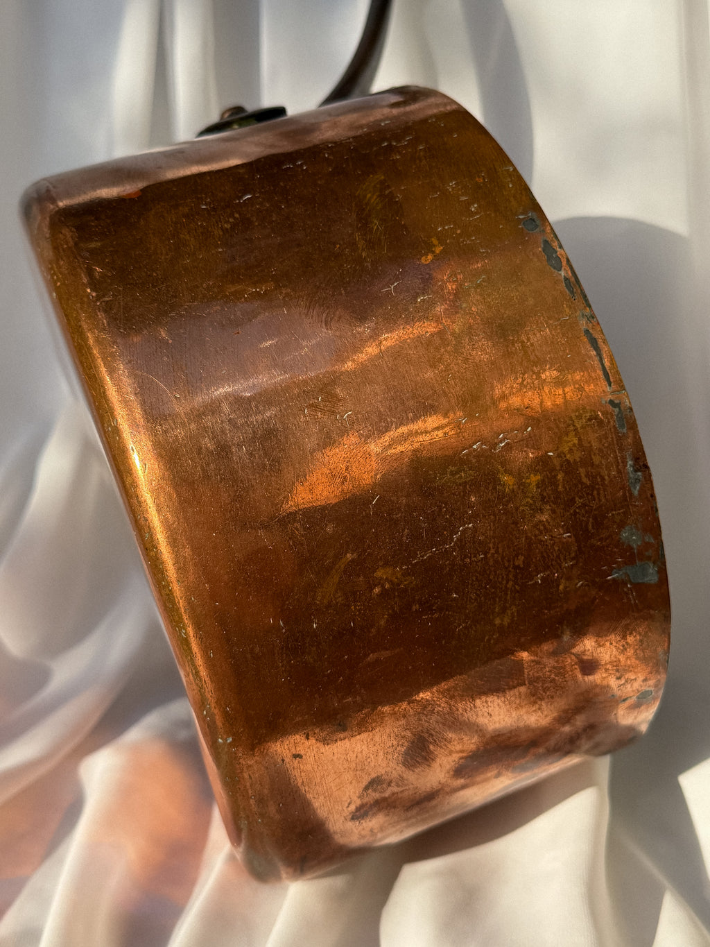 Měděný rendlík hrnec s držákem ⌀ 22,5 cm