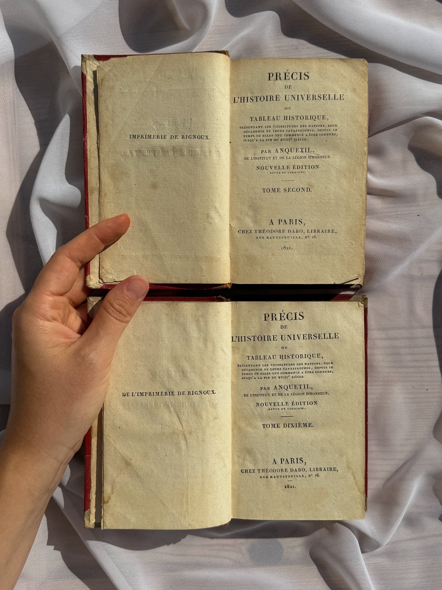 Set 2 starožitných knih 2.&10. díl, L. P. Anquetil 1821