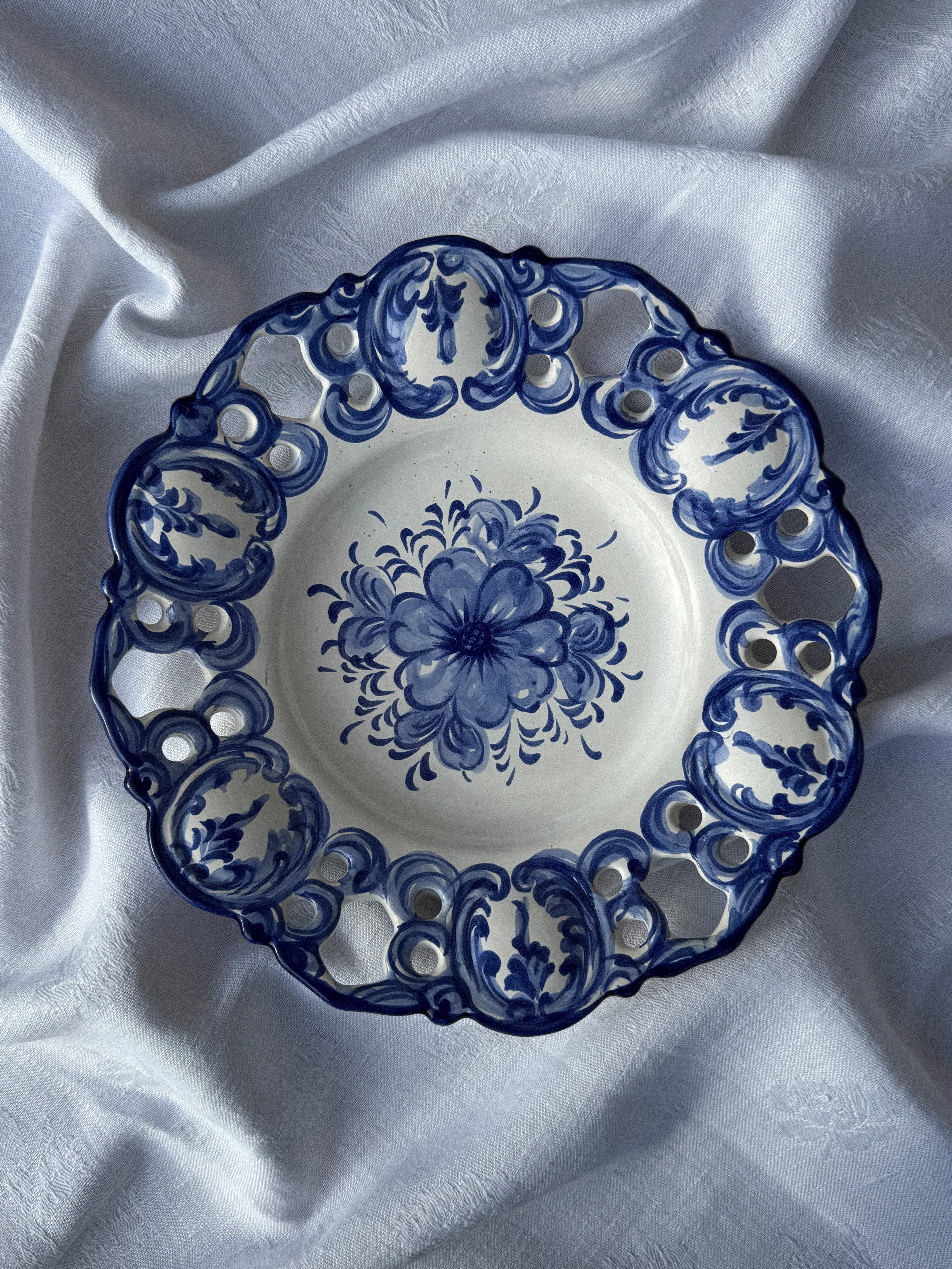 Set 2 dekorativních portugalských talířů Vestal Alcobaça