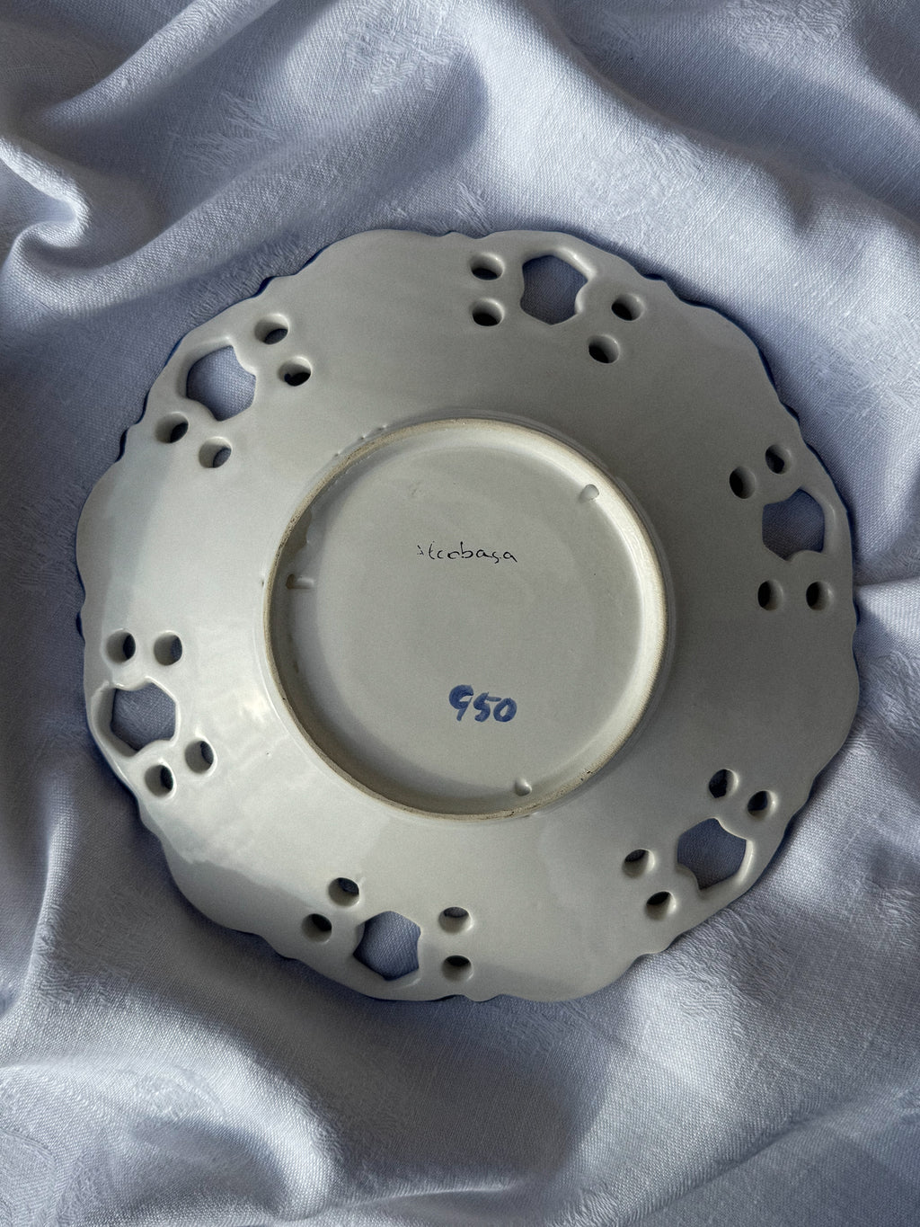 Set 2 dekorativních portugalských talířů Vestal Alcobaça