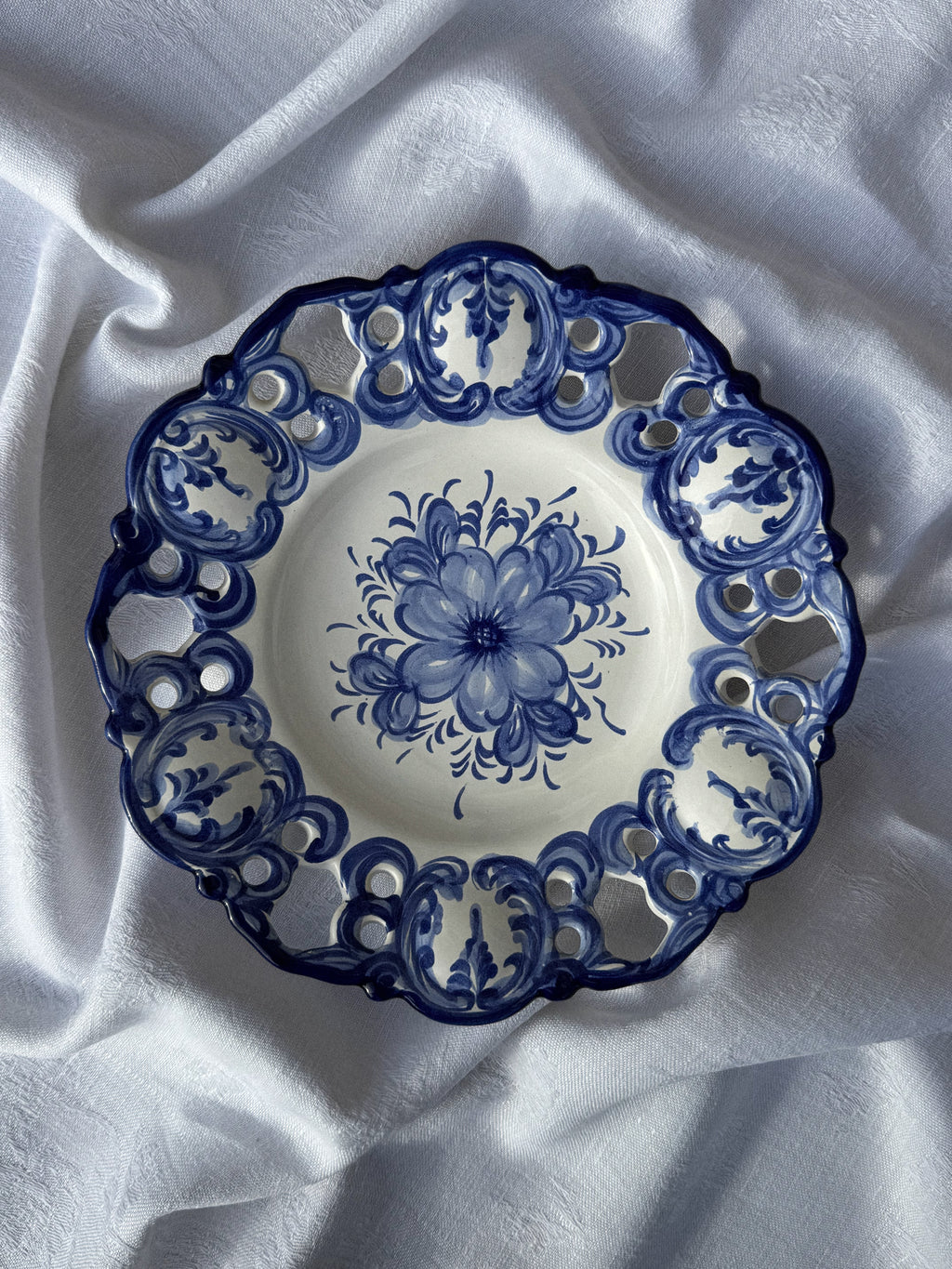 Set 2 dekorativních portugalských talířů Vestal Alcobaça