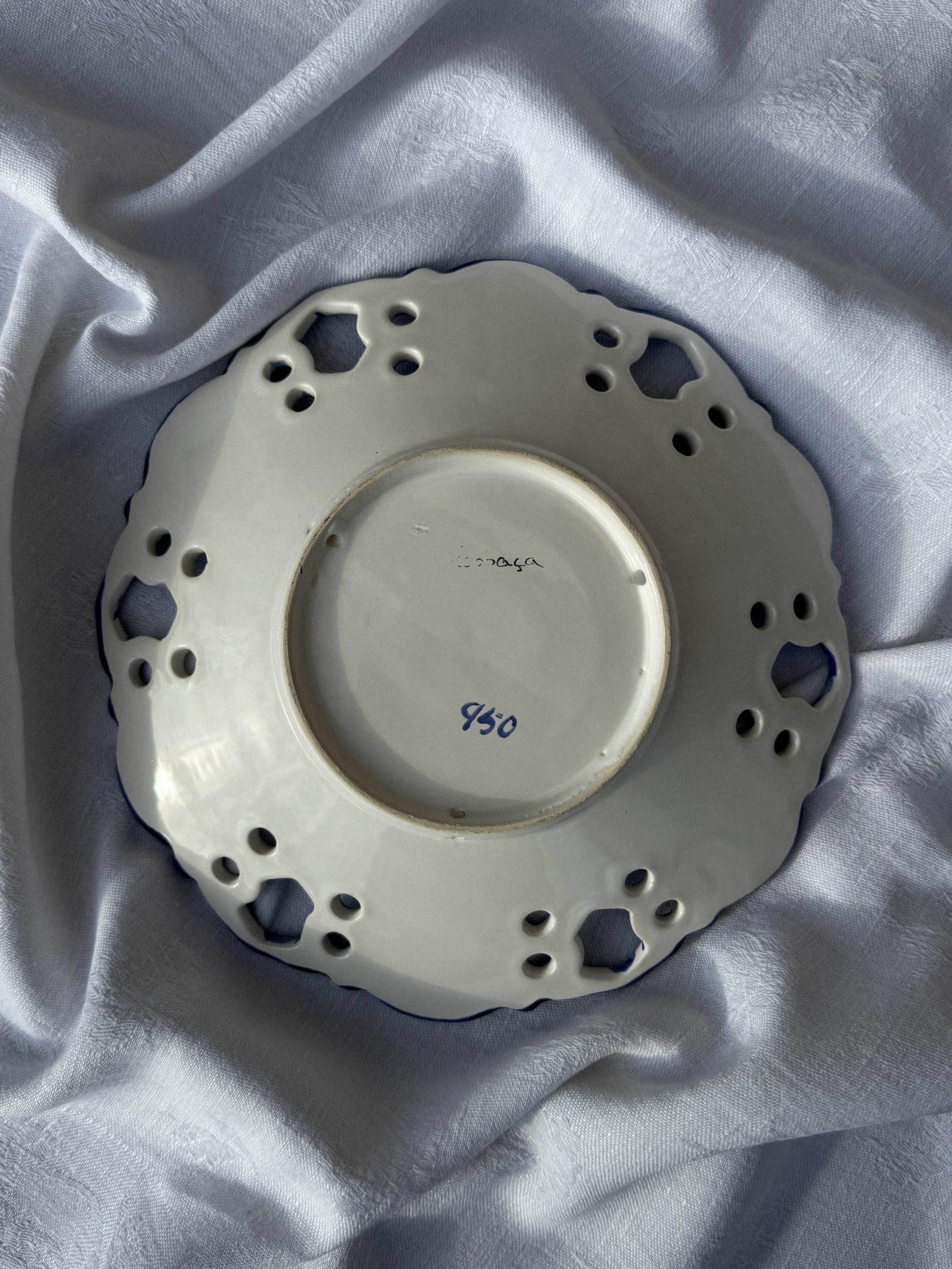 Set 2 dekorativních portugalských talířů Vestal Alcobaça