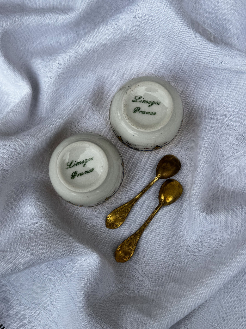 Set 2 porcelánových solniček Limoges France