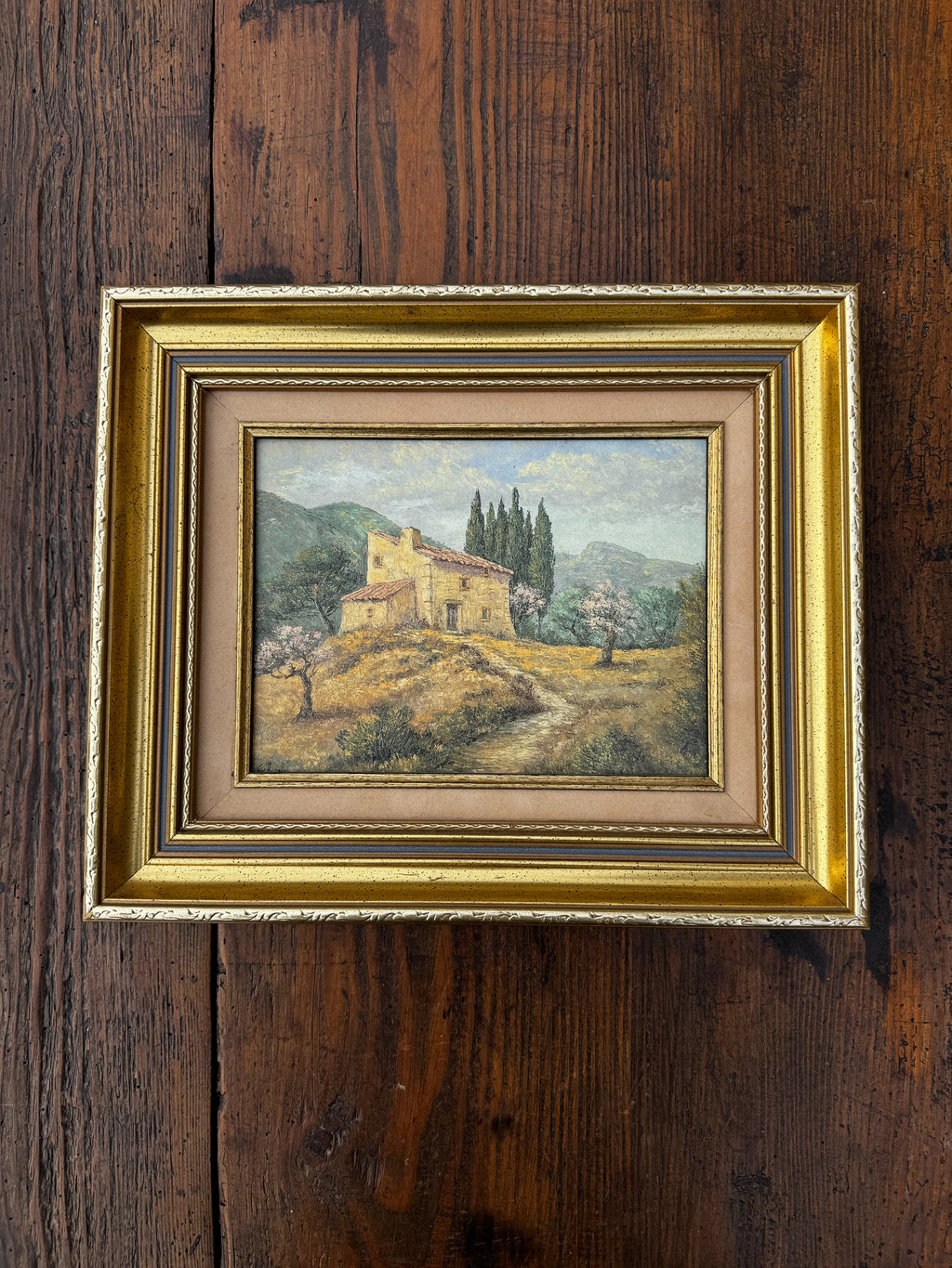 Obraz provensálského statku v rámu