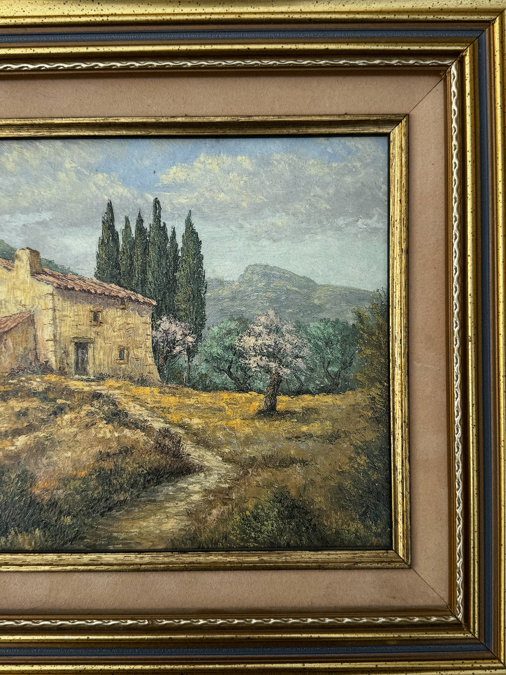 Obraz provensálského statku v rámu