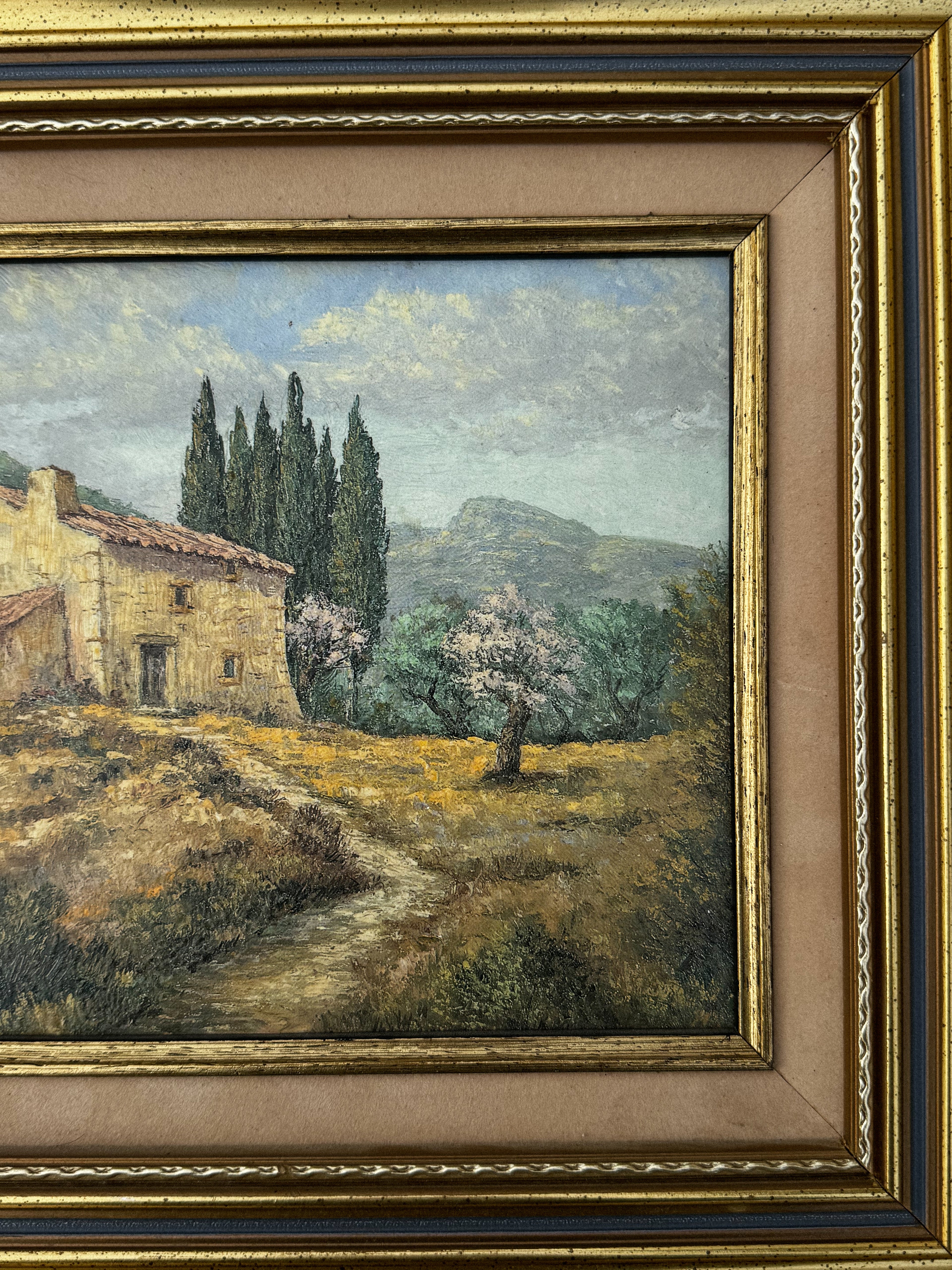 Obraz provensálského statku v rámu