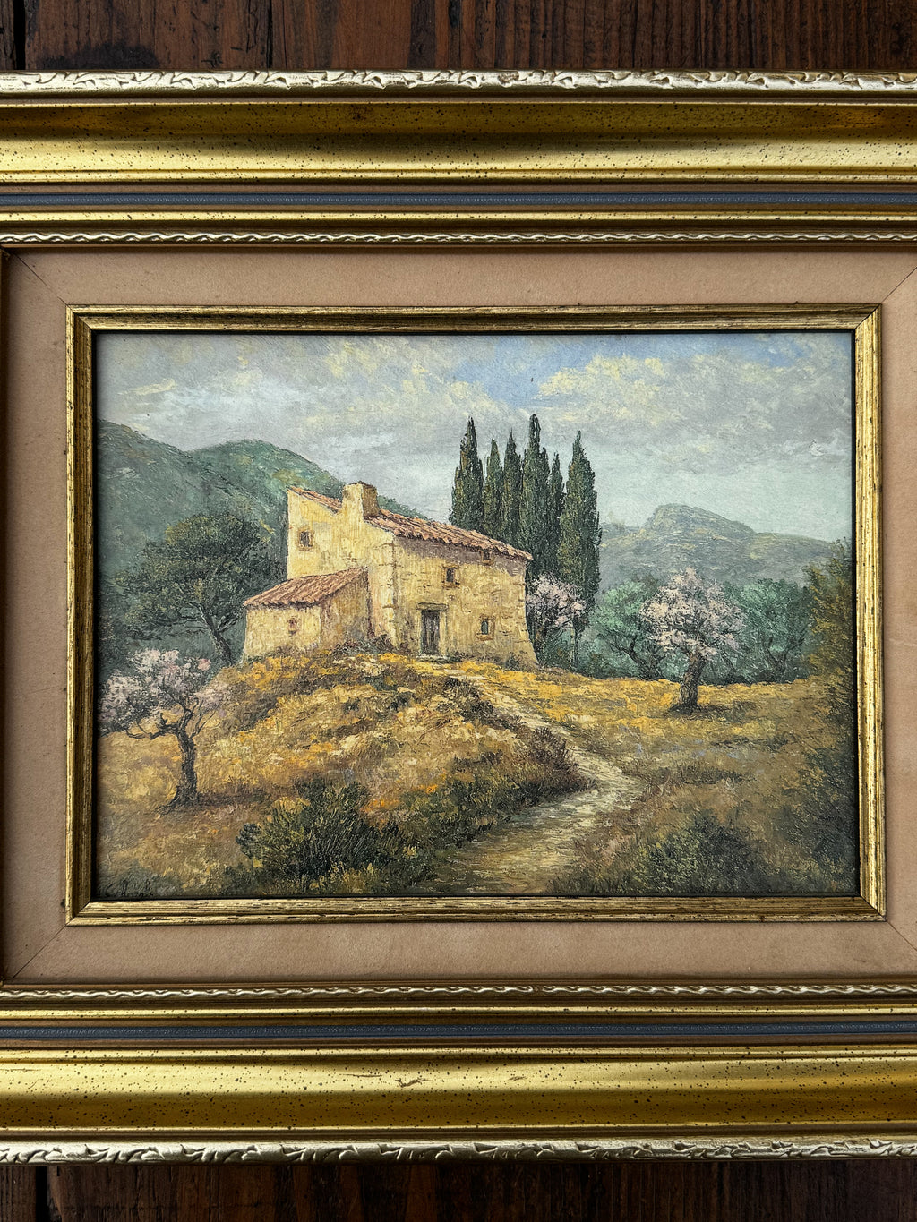 Obraz provensálského statku v rámu