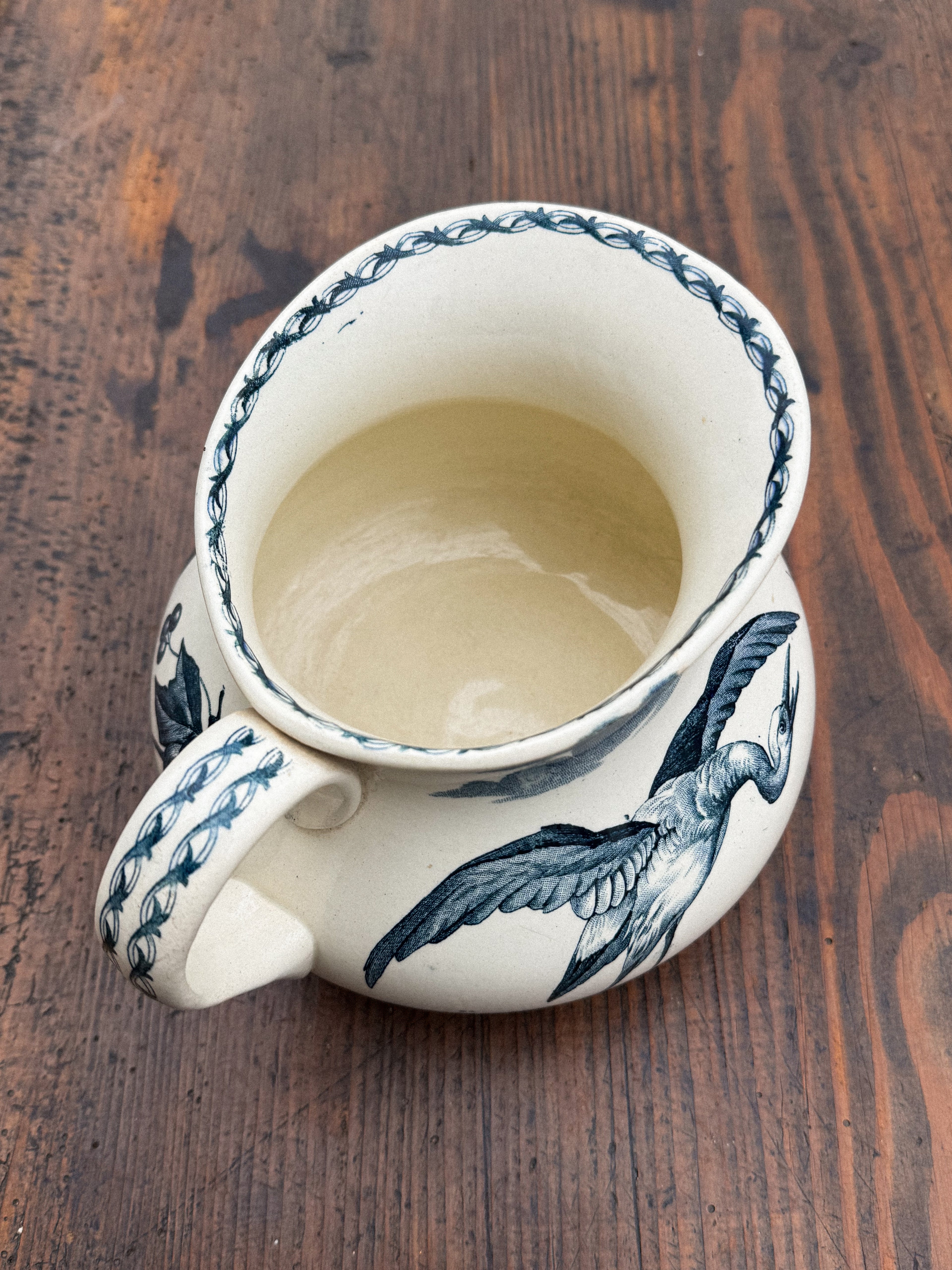 Francouzský toaletní set Lunéville 19. století – miska, džbán a mýdlenka