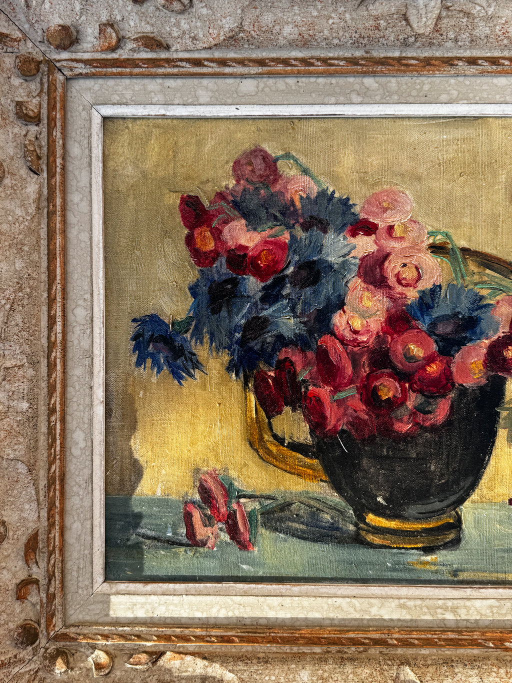 Olejomalba s květinovým motivem Lucie Rivel, 50. léta 20. století