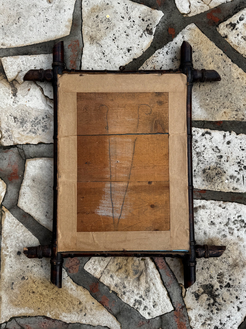 Zrcadlo s bambusově tvarovaným rámem 20. století