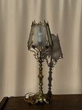 Starožitná lampa se skleněným stínidlem