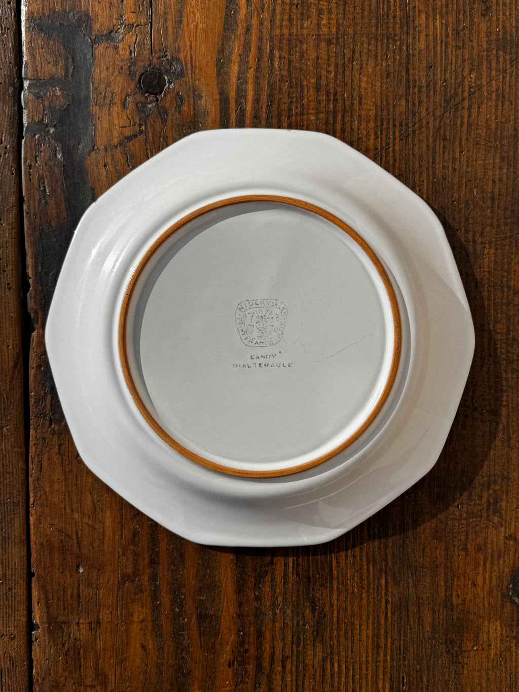 Sada 3 fajánsových talířů Niderviller s květinovým detailem