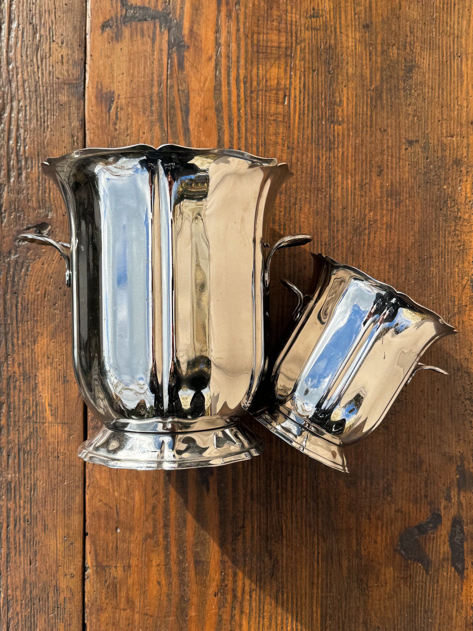 Vintage nerezový set na šampaňské a led Guy Degrenne