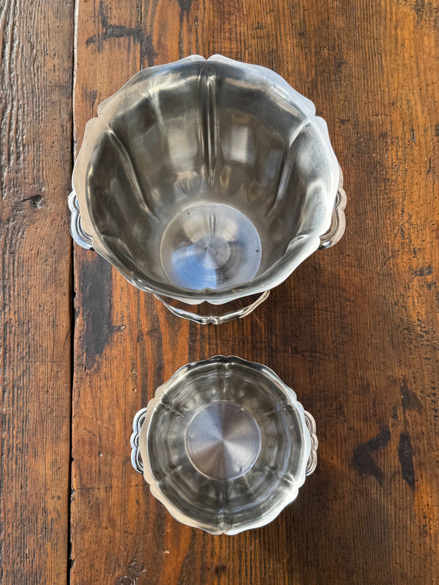 Vintage nerezový set na šampaňské a led Guy Degrenne