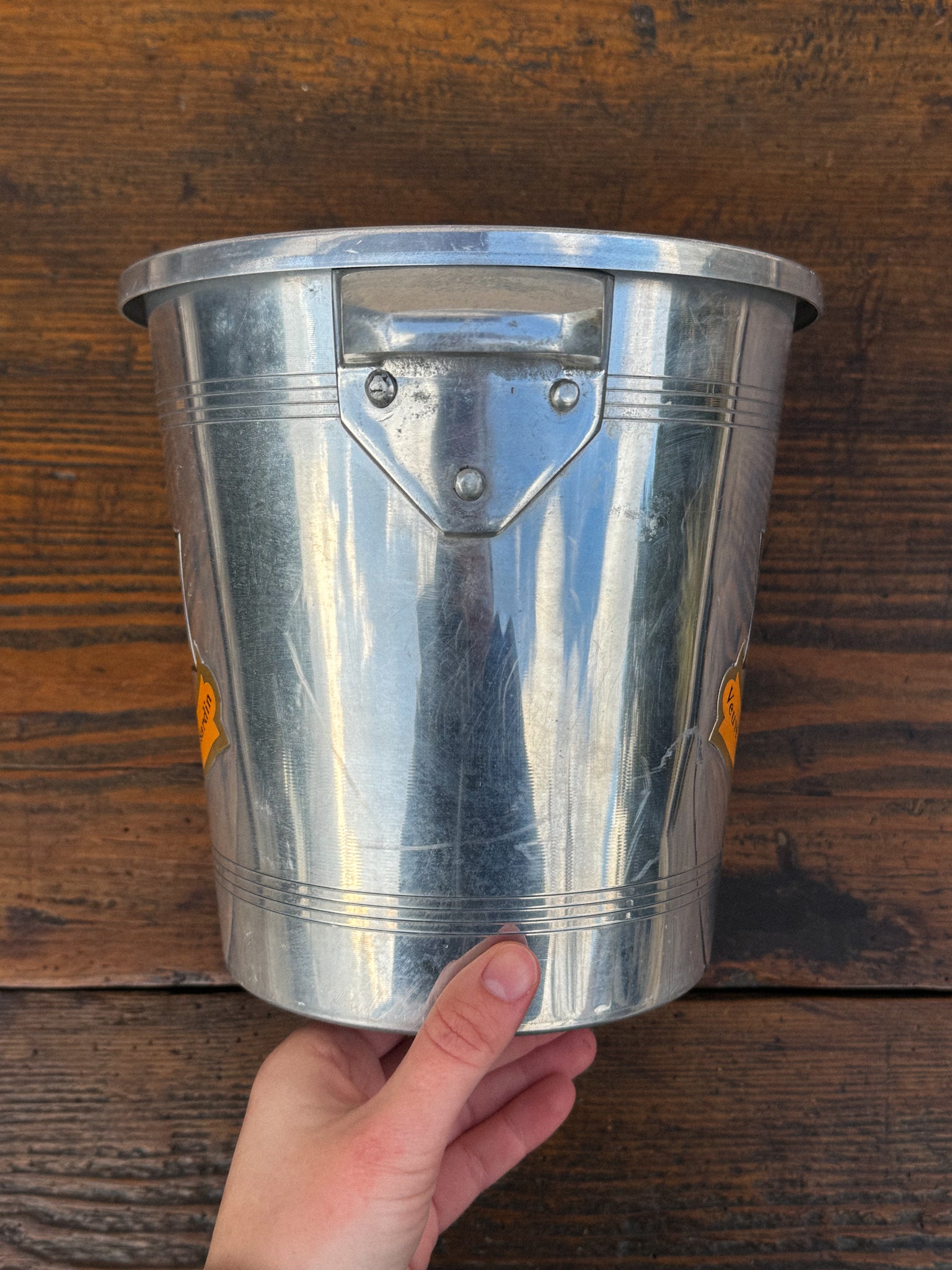 Vintage chladicí nádoba na šampaňské Veuve Clicquot s pevnými úchyty