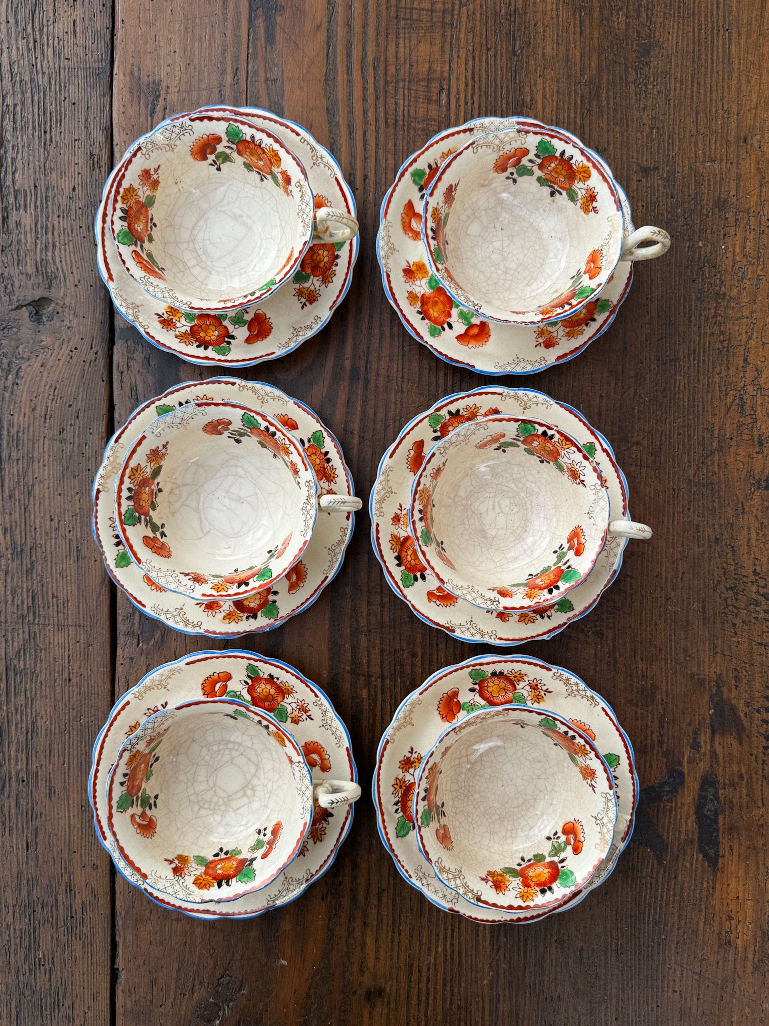 Set japonských šálků s podšálky 6 ks