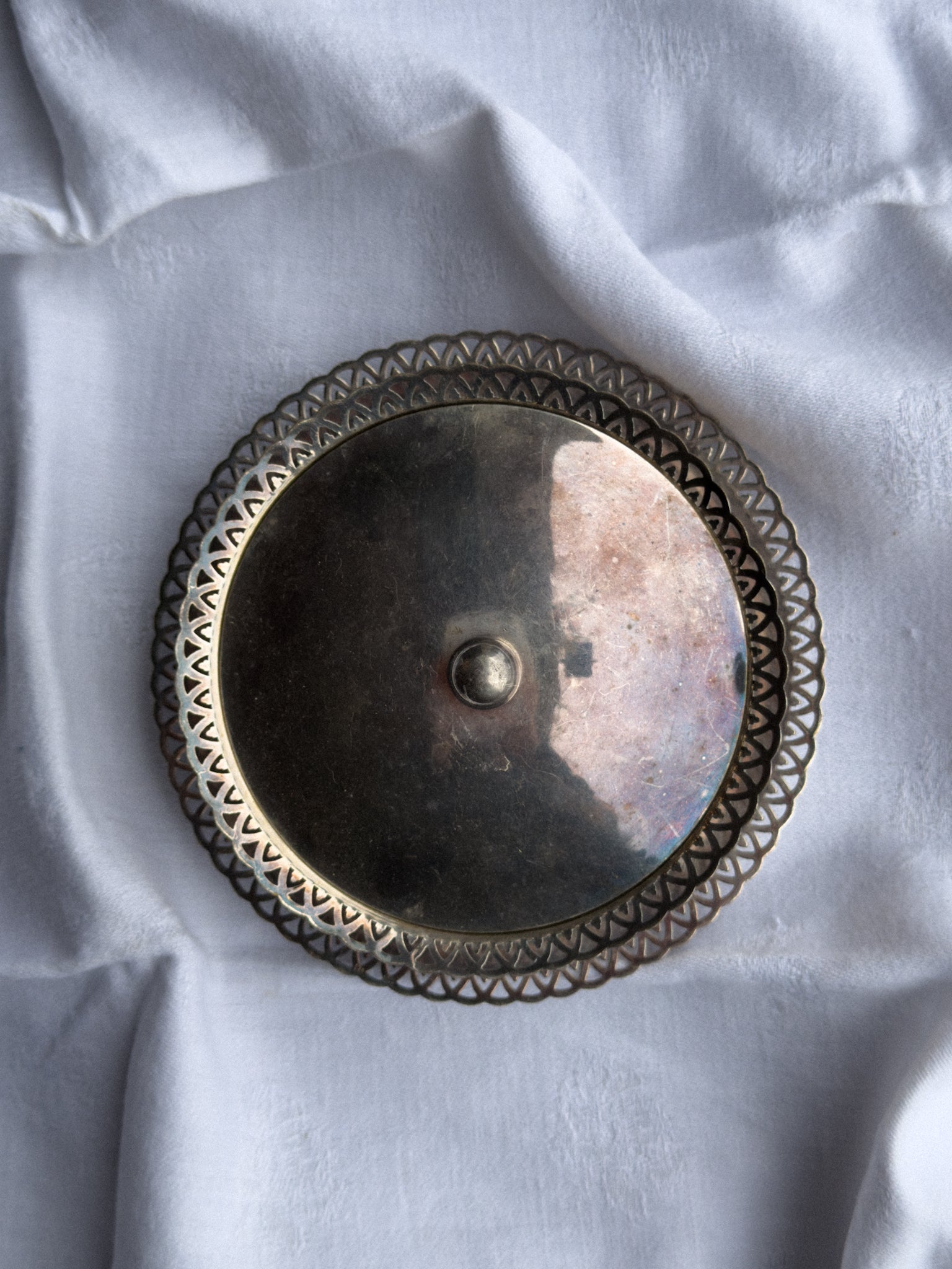 Vintage kovová miska s talířkem