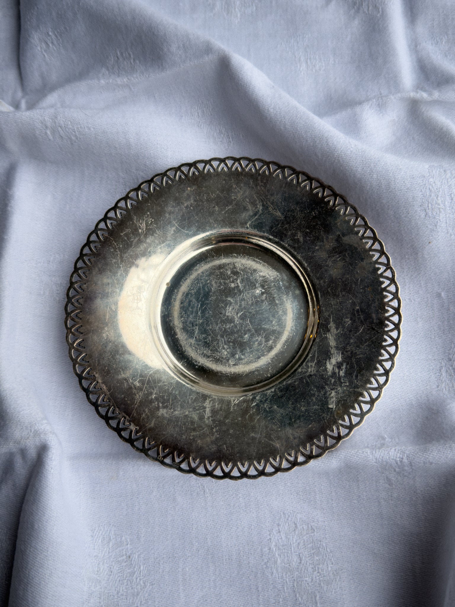 Vintage kovová miska s talířkem