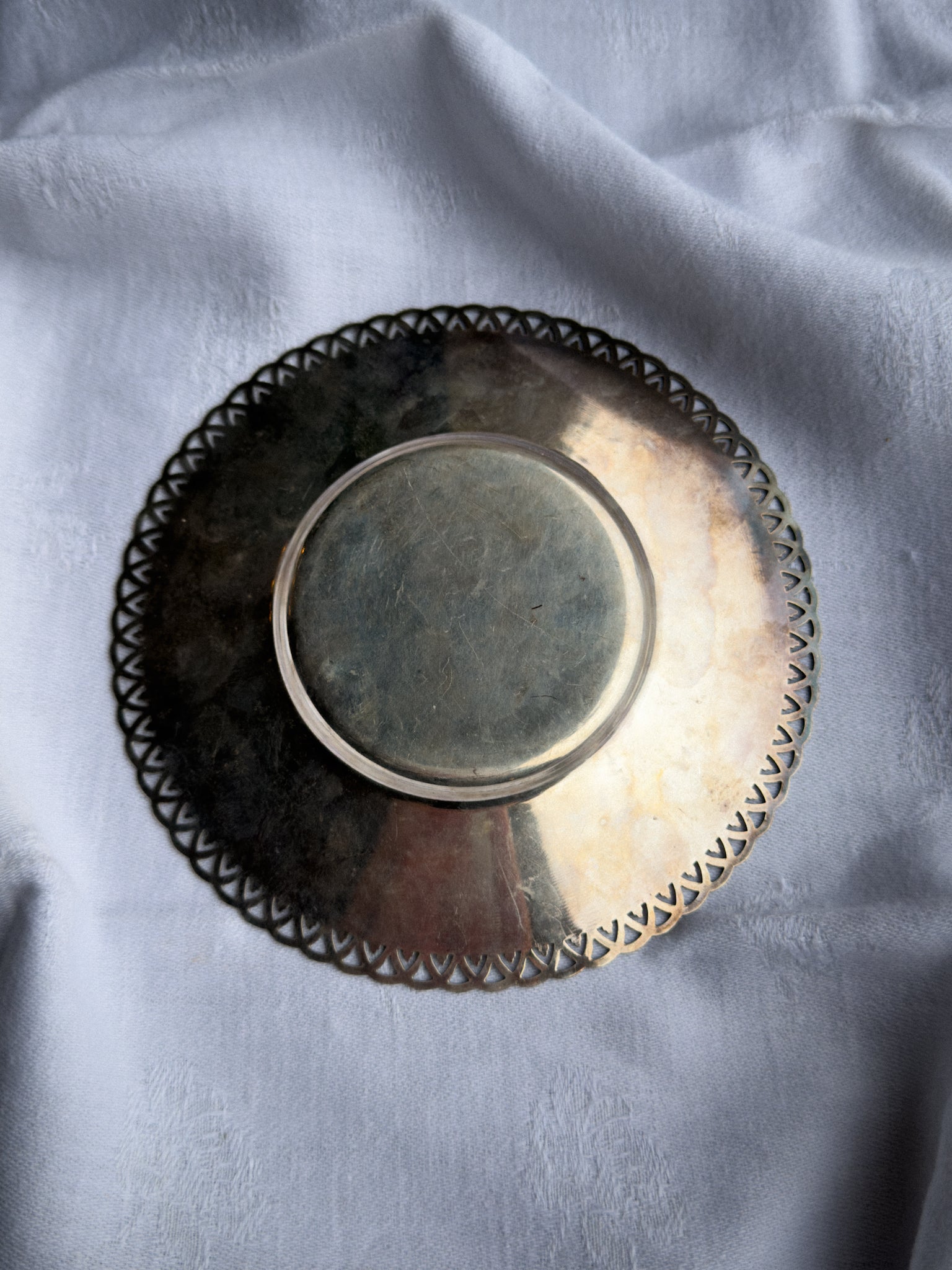 Vintage kovová miska s talířkem